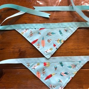 Handcrafted Pet Bandana Bundle Lot of 2 “Teal”